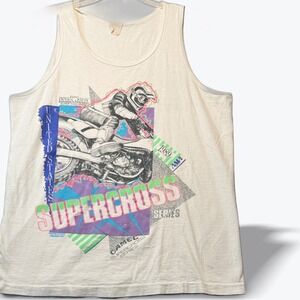 Vintage 1989 AMA Supercross Series Tank Top Mens XL Single Stitch Fruit of Loom